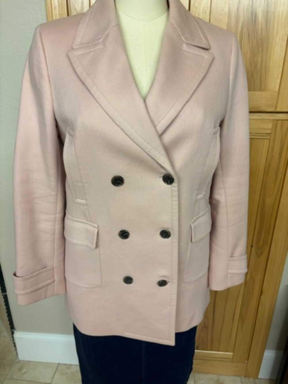 Ann Taylor Pink Double Breasted Pea Coat